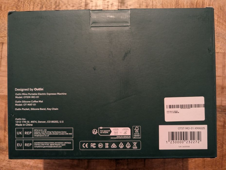 Espressor Portabil Outin Mino Christmas Gift Set - Nou Sigilat