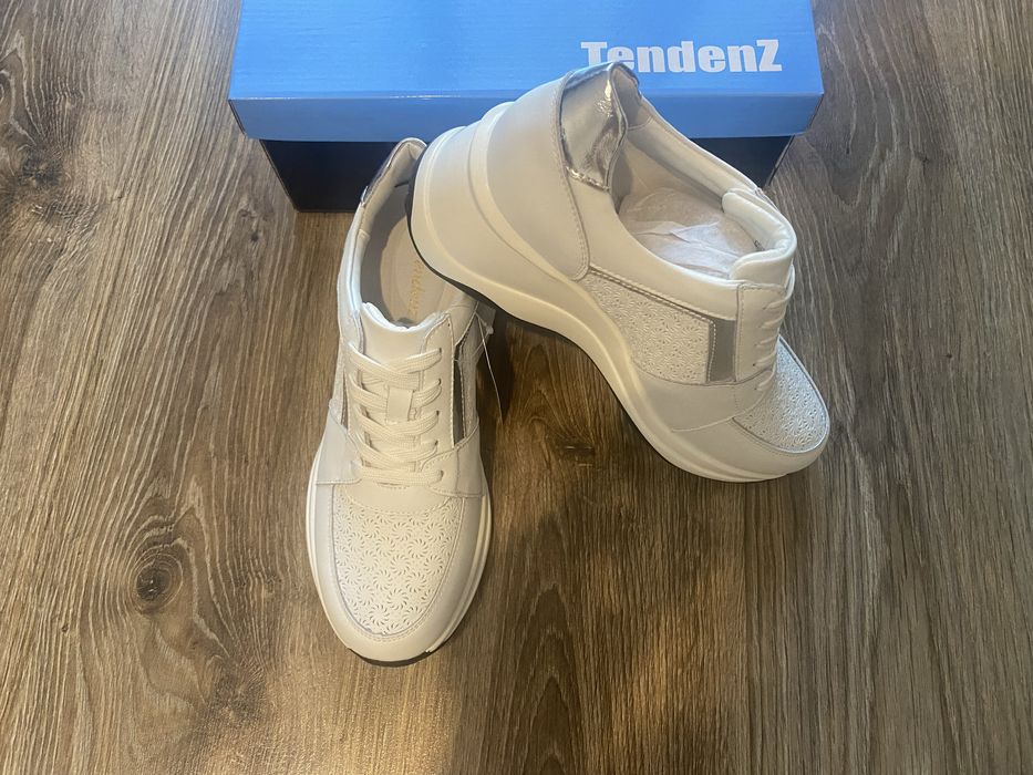 Дамски маратонки естесвена кожа на платформс