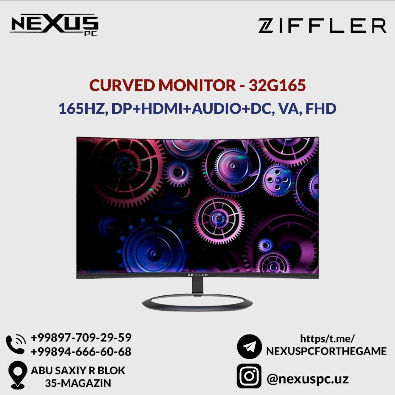 NEW Monitor Ziffler 32 Curved , 165Hz