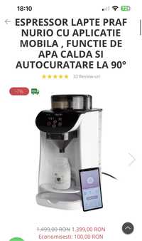 Espressor lapte praf nurio cu aplicatie mobila