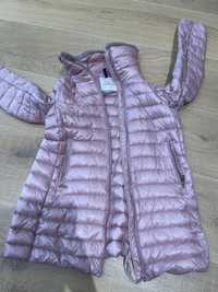 Geaca puf primavara Moncler Rose, original, guler vizon