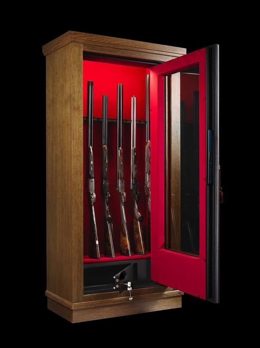 Dulap 12 arme cu vitrina si compartiment pentru munitie Elegance