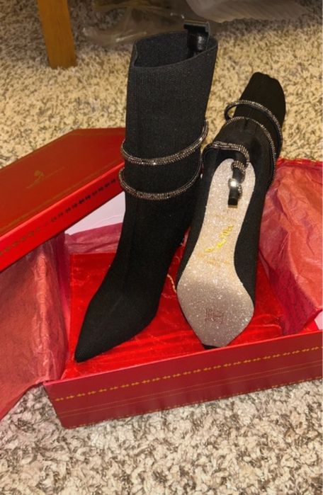 Cizme Rene caovilla piele naturala pe stoc 38