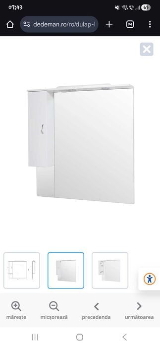 Dulap baie cu oglinda si iluminare, Savini Due Rimini, nou