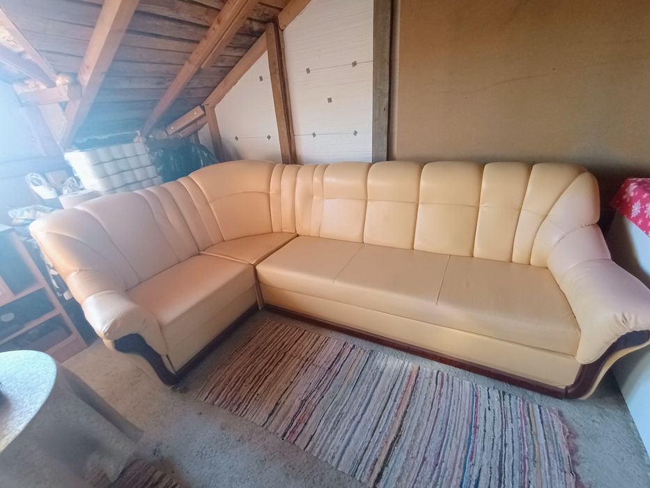 Colțar sufragerie, din piele ecologica