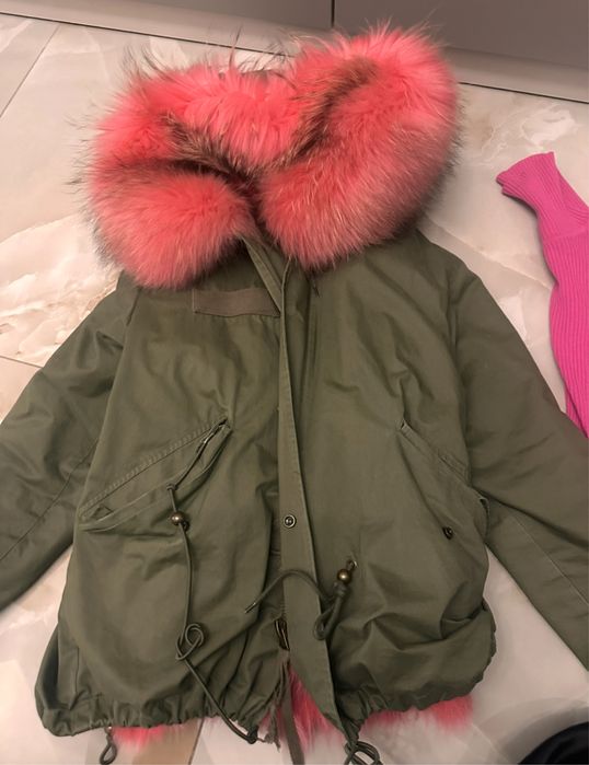 Парка с естествен косъм от лисица