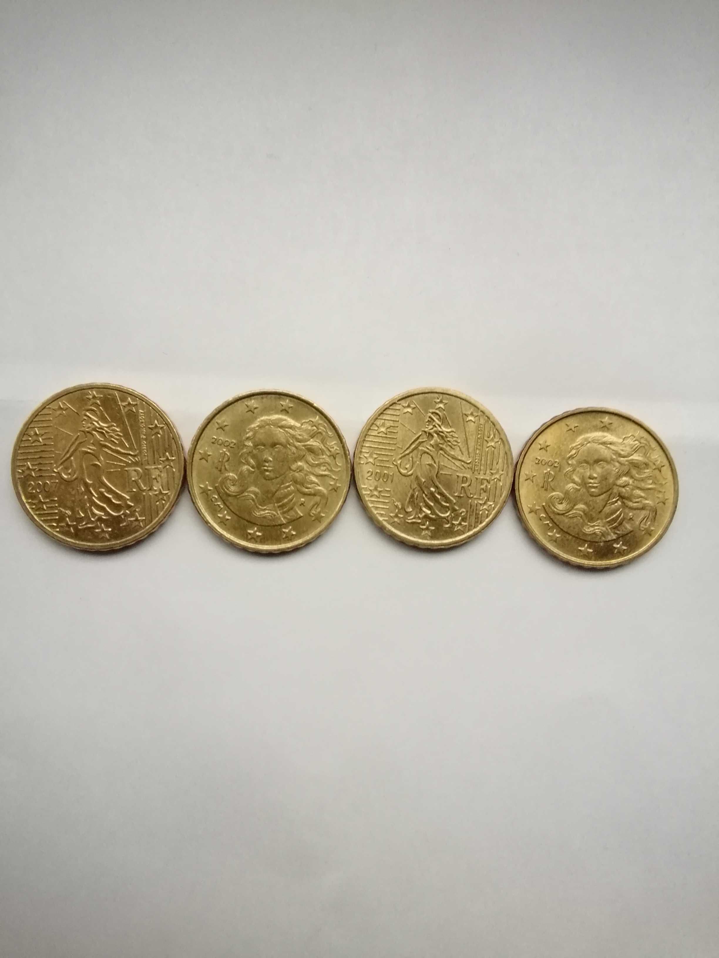 4 Monede 10 euro centi (2001 Franta+2 din 2002 Italia+ 2007 Franta).