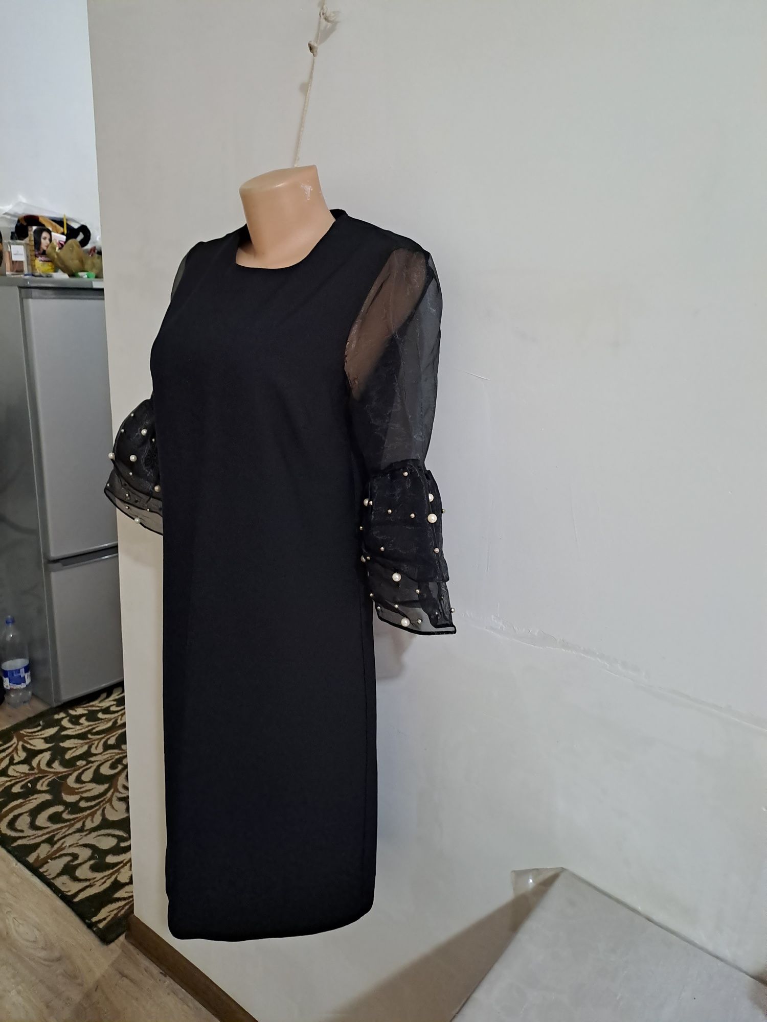 Платье модный чёрный раз 46