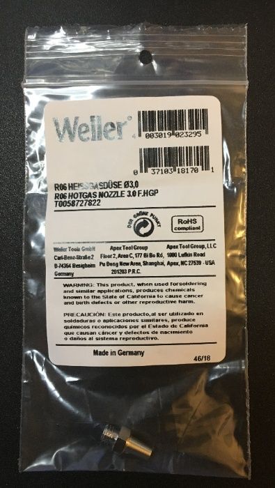 Weller HAP1 HAP 200 Duză aer cald 3.0 mm Made in Germany