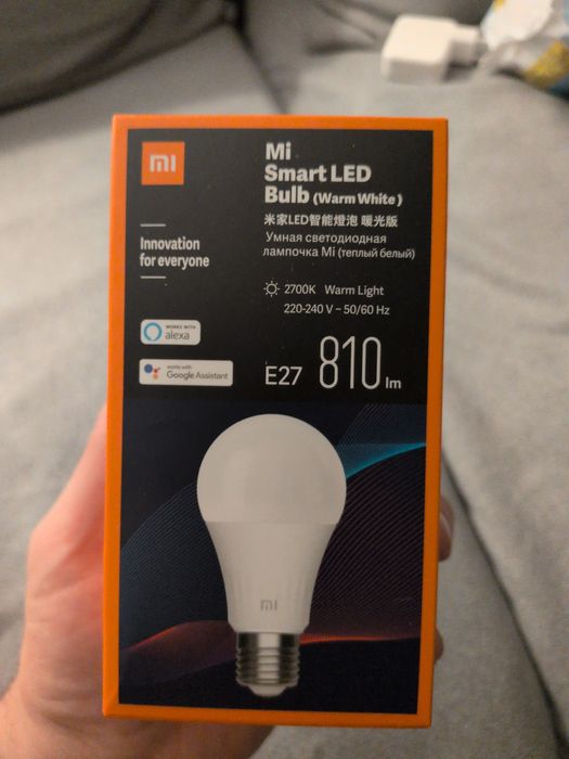 Bec LED inteligent Xiaomi Mi Smart, Wi-Fi, E27, 8W, 810 lm,