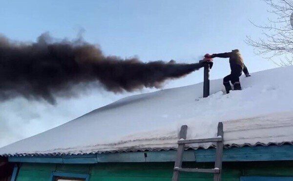 Чистка дымохода аппаратом