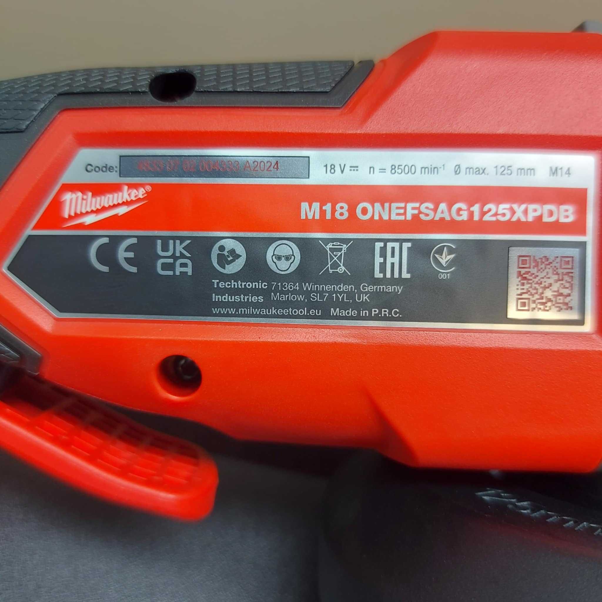 Акумулаторен ъглошлайф Milwaukee FUEL ONE-KEY M18 ONEFSAG125XPDB-0X