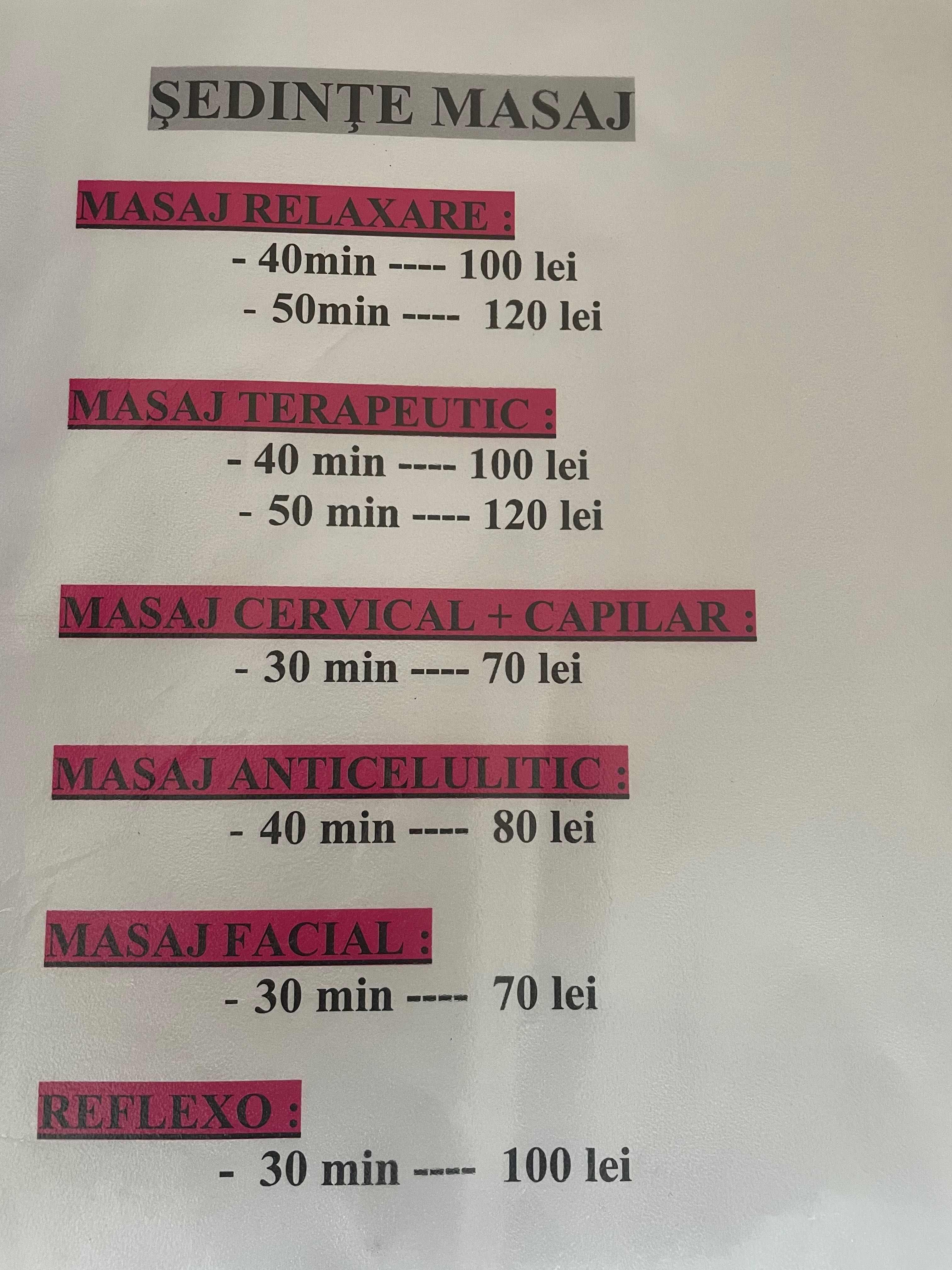 Masaje de relaxare si terapeutice!