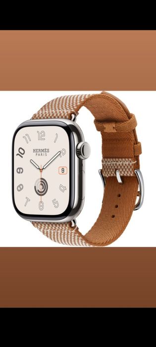 Apple watch 11 Hermes 46 mm Silver Titanium case Gold/ECRU Tolie H