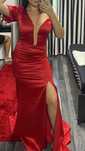 Rochie lunga rosie eleganta