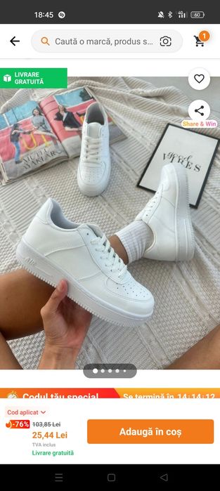 Adidasi noi unisex cu air pe talpa.