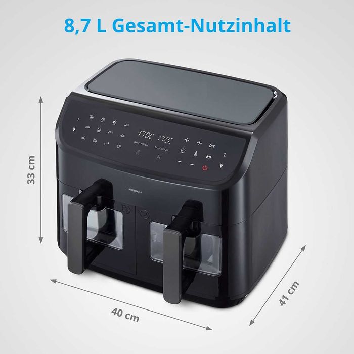 Фритюрник с горещ въздух Medion 8,7л, двоен