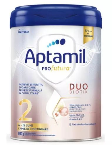Lapte praf Aptamil PROfutura 2 DUOBIOTIK 800g, 6-12