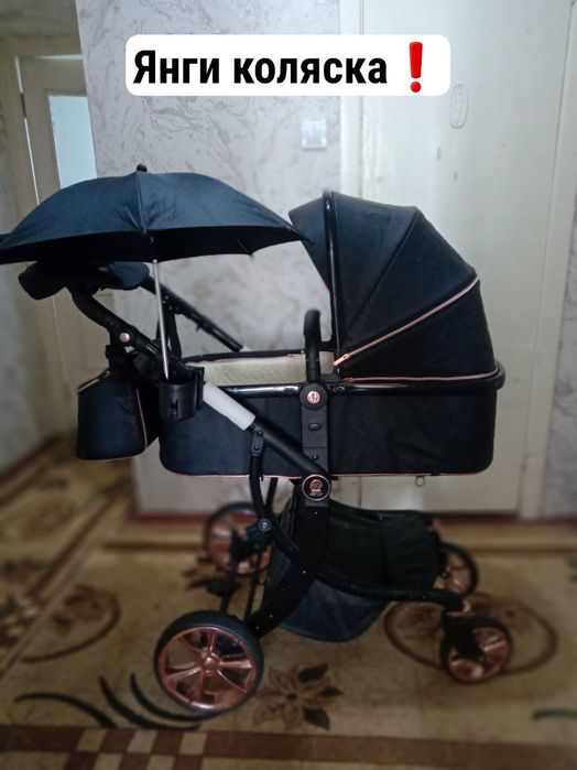 Коляска трансформер New lux  2 в1 кожанный зима-лето