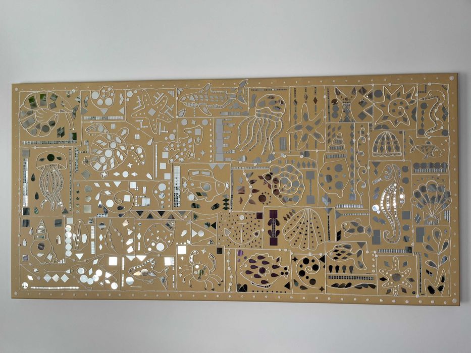 Tablou marin handmade cu oglinzi – decor elegant