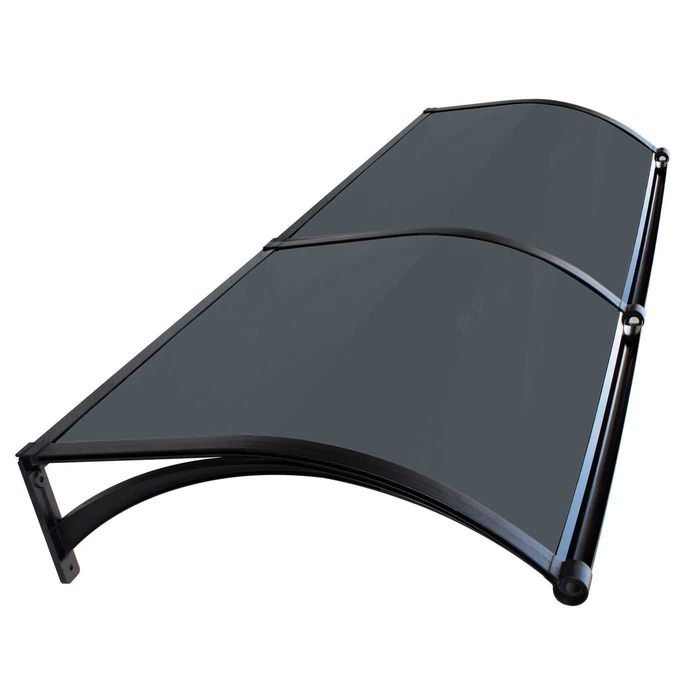 Copertină ERIC PRO Alu cu Jgheab + Plexiglas de ușă 120/150x100cm