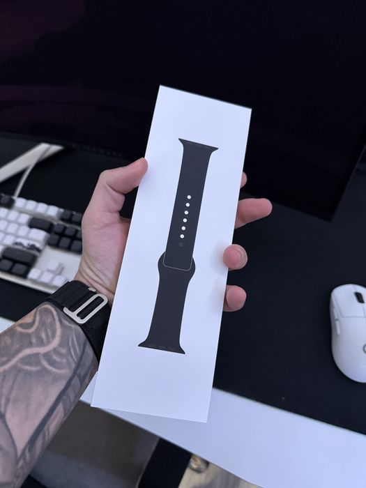 Оригинална Apple Watch Sport Band 46mm S/M (Black) – Нова, запечатан
