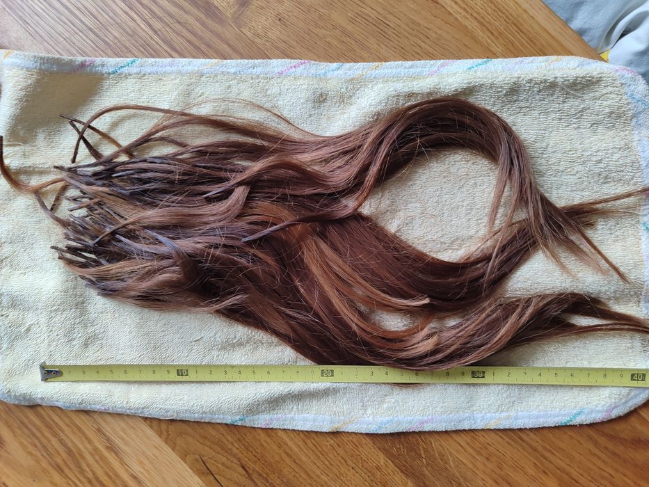 Естествена коса на кичури, 100 броя, 40 см