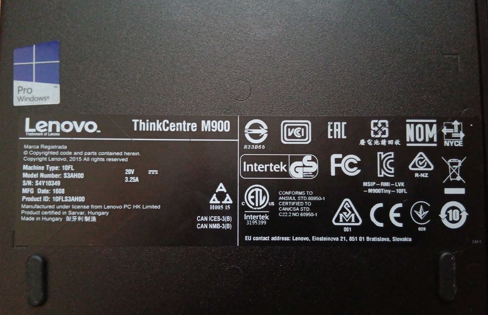 Calculator Lenovo ThinkCentre M900 Mini PC, 3.20GHz, 8GB, 240GB SSD