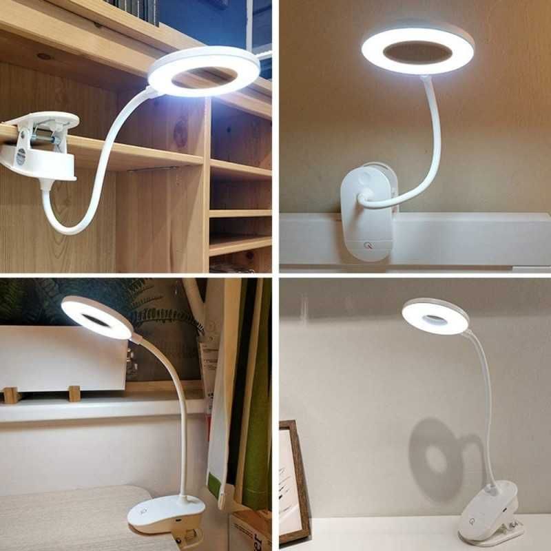 Адаптивна и комфортна LED лампа с гъвкаво рамо и щипка