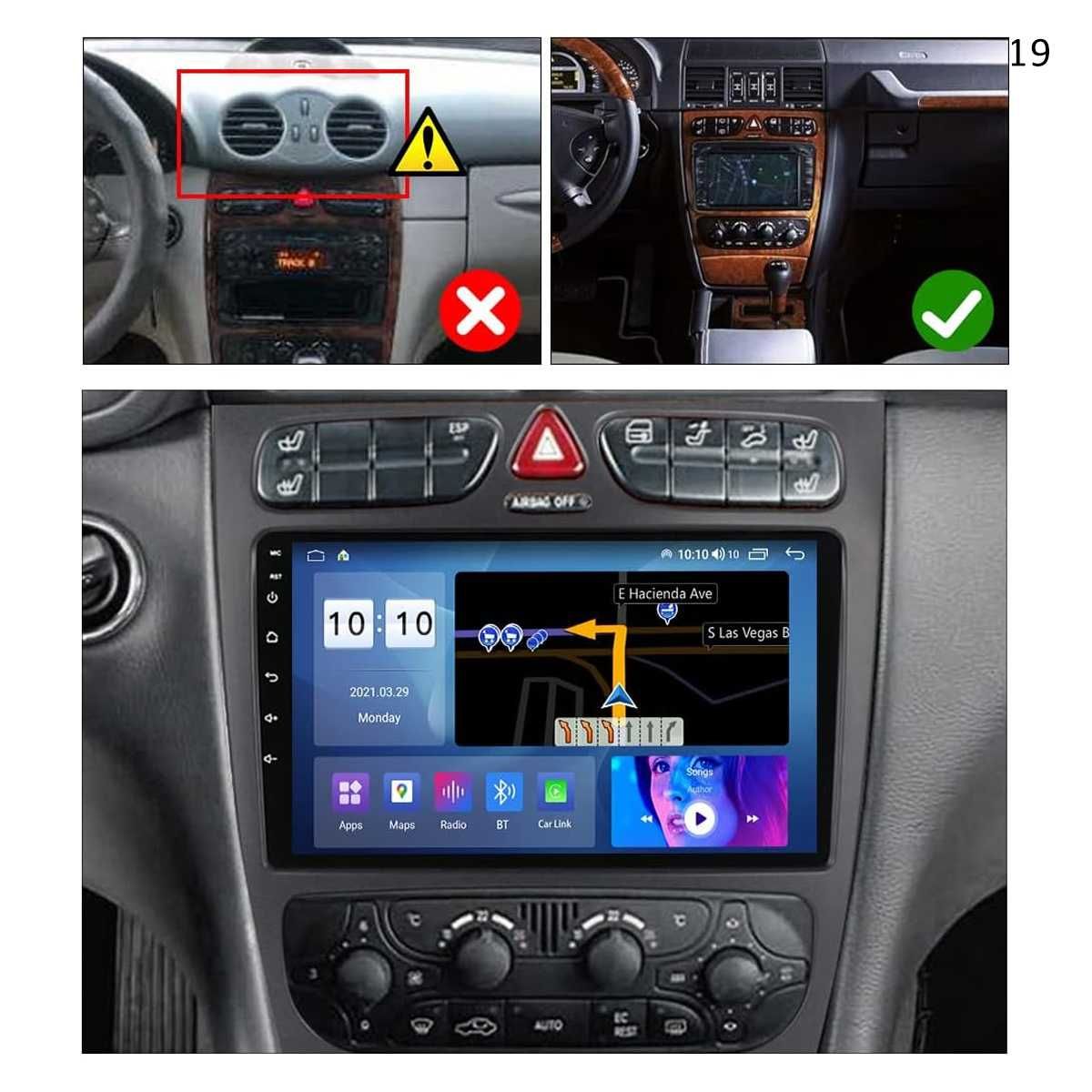 Мултимедия 9инч Mercedes C CLK G CLASS W209 W203 Android навигация