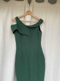Зелена асиметрична рокля