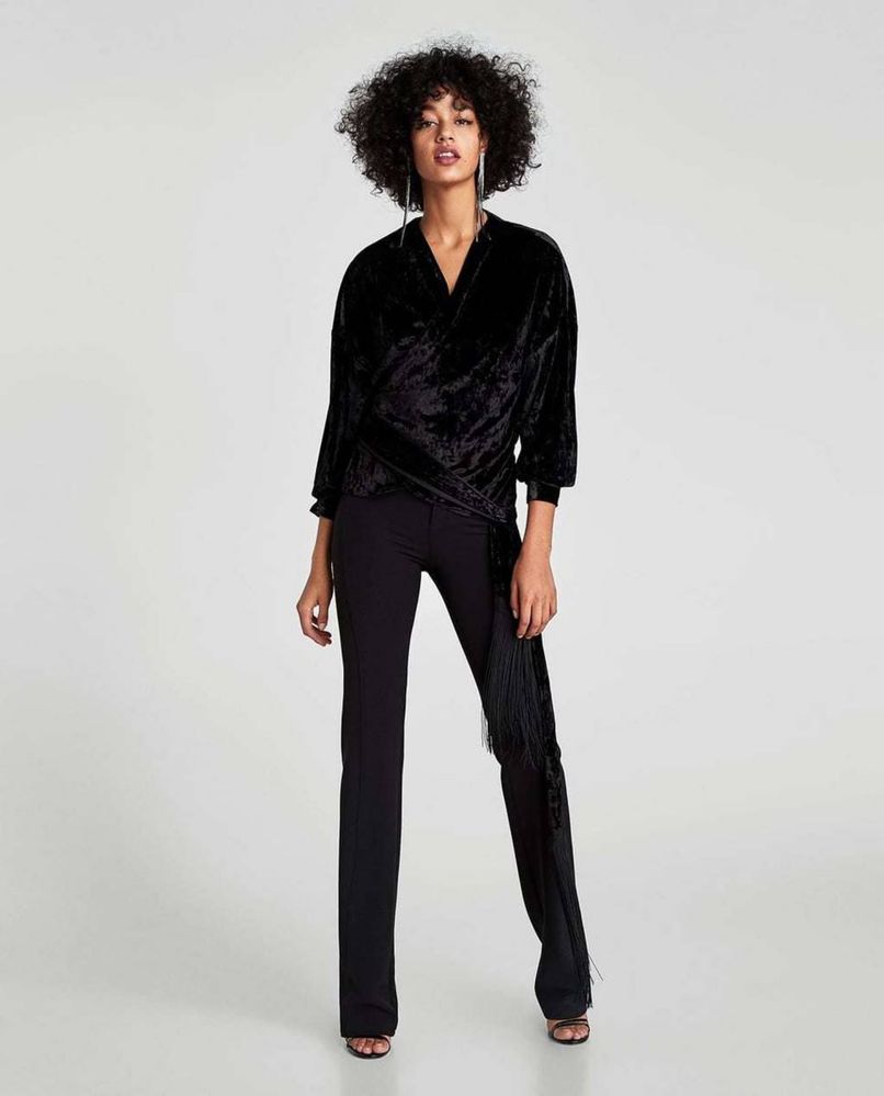 Черная блуза zara