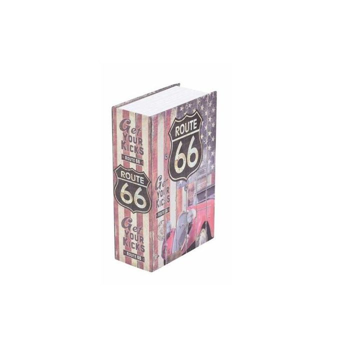 Seif carte cu cheie pentru blocare, model Retro Route 66, 240x155x55mm