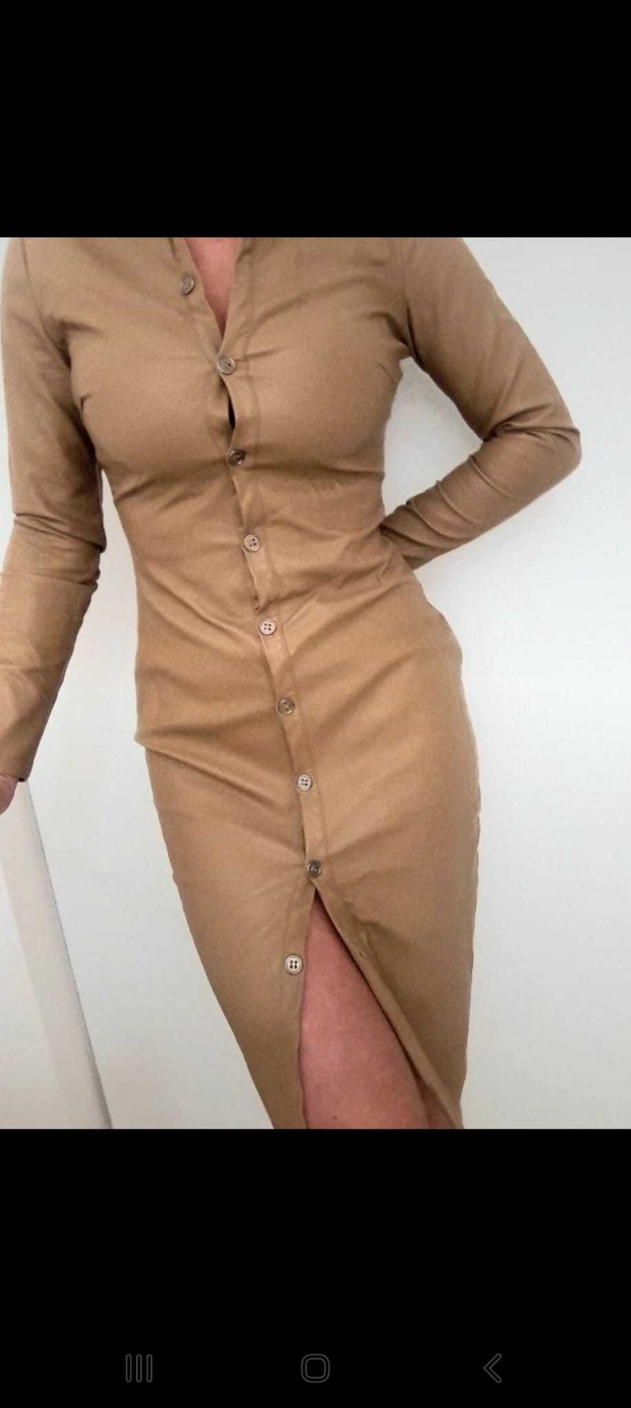 Rochie piele ecologica bej