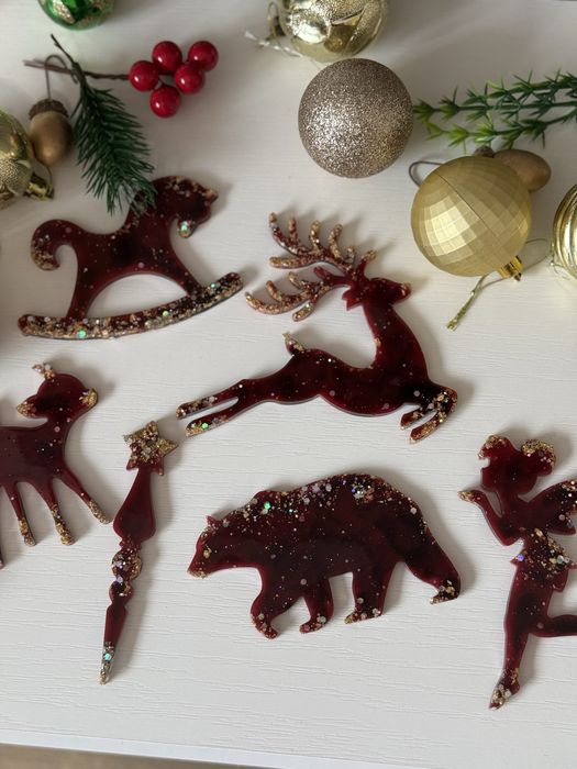 Елочные игрушки из эпоксидной смолы