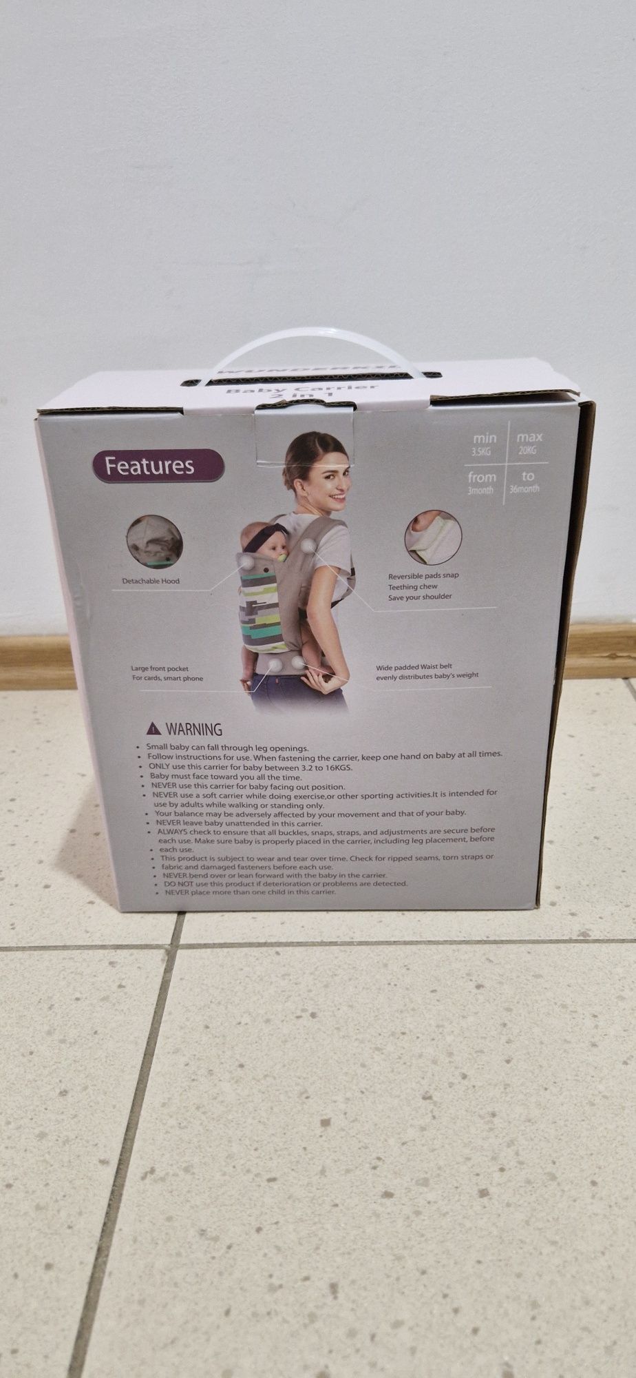 Marsupiu Wunderkid baby carrier 2 in 1