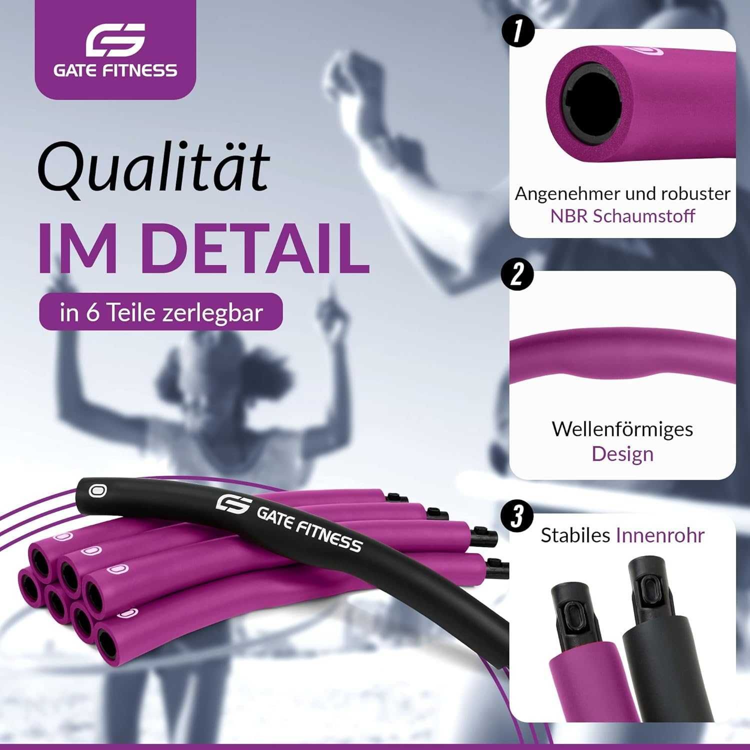 GATE FITNESS Хула обръч за възрастни и деца за отслабване 1,5 кг