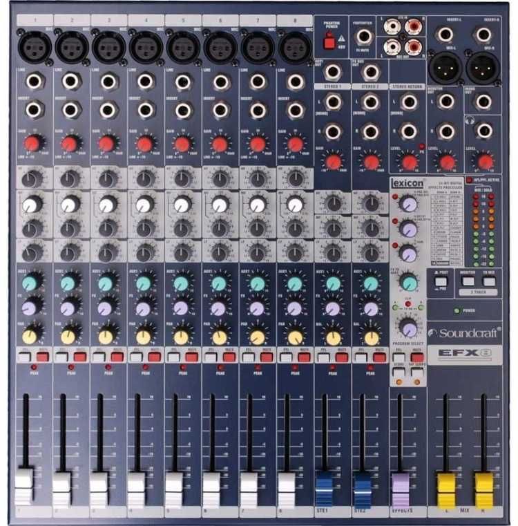 Микшерный пульт Soundcraft EFX8 эффектами, 8 моноканалов 2 стерео кана