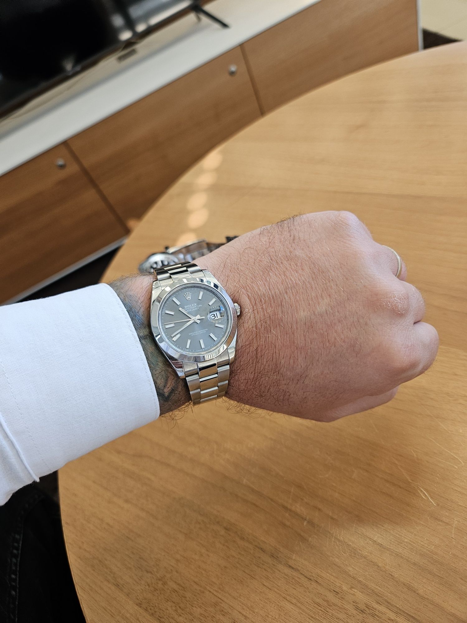 Rolex Date just, Rhodium