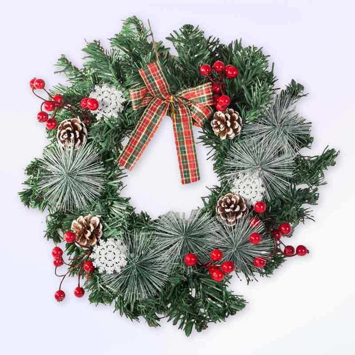 Коледна декорация венец с орнаменти, 30 см