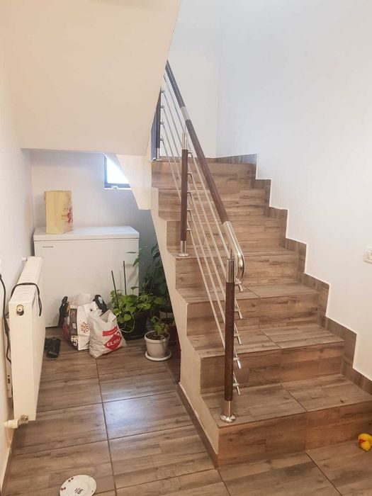 Balustrade din inox cu lemn,scara din lemn ,lemn inox ,lemn,inox