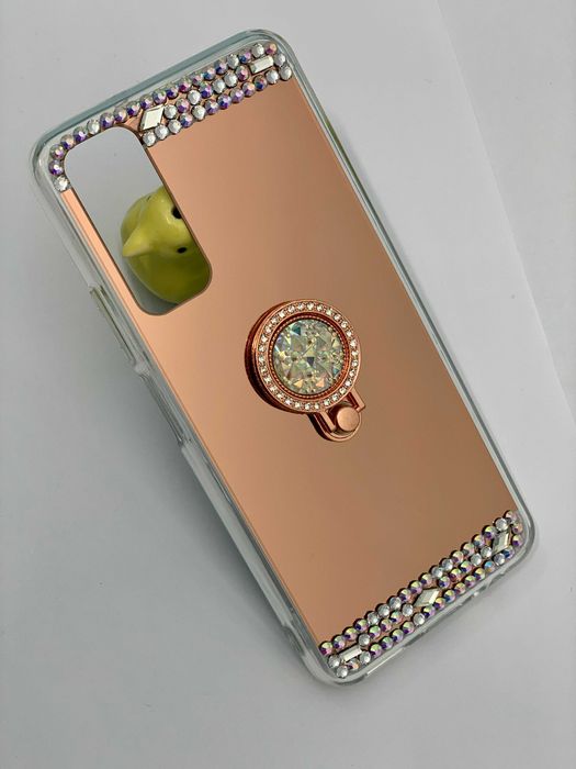 Husa oglinda, pietricele + inel pt. Huawei P Smart 2021
