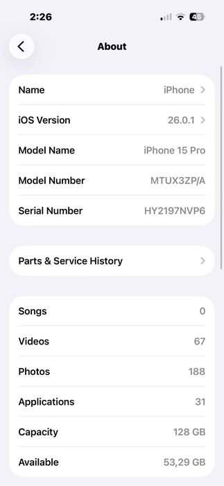 Iphone 15 pro 128 gb