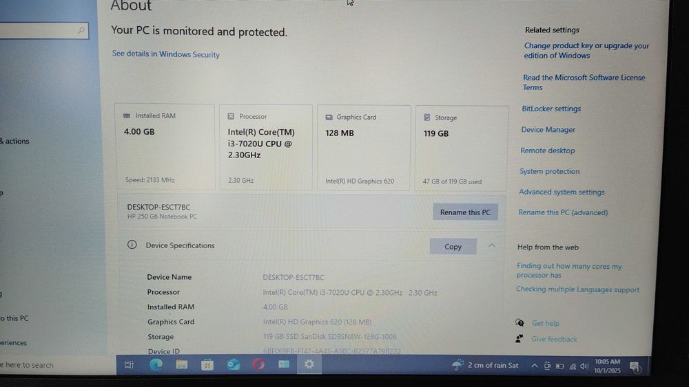 Laptop HP G6 Intel® i3-7020,ecran HD 15.6 inch,baterie noua tine 9 ore