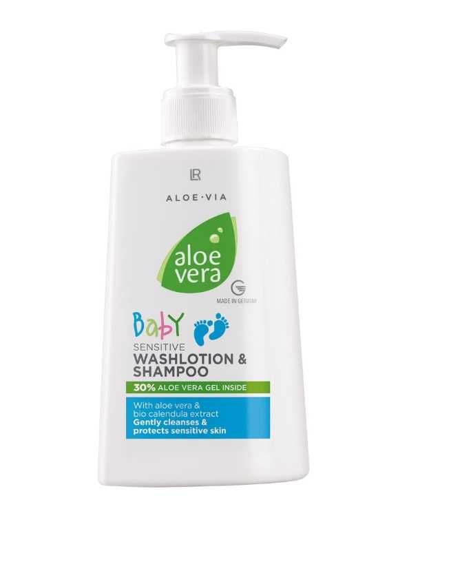 Aloe Vera Baby Sensitive–Измиващ лосион/шампоан 2в1 с Алое и невен