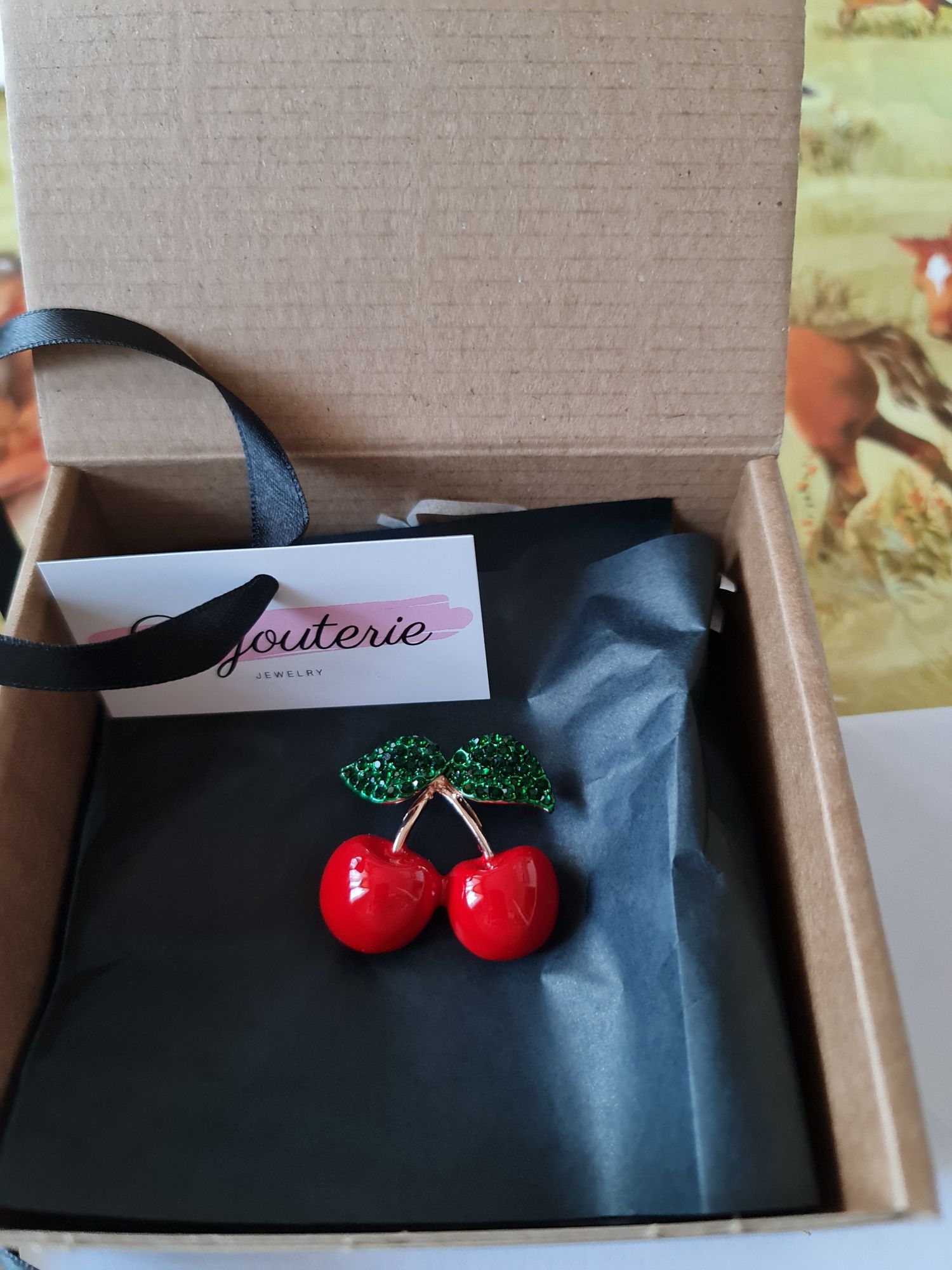 Стилна брошка Черешки - CHERRY Brooch