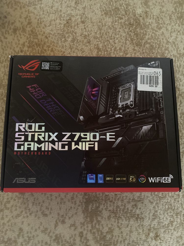 Sotiladi asus rog strix z790-e gaming  + i5 14600k + rtx2070
