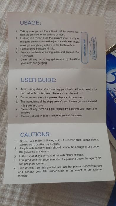 Pachet 14 strips albire dinti, pasta dinti