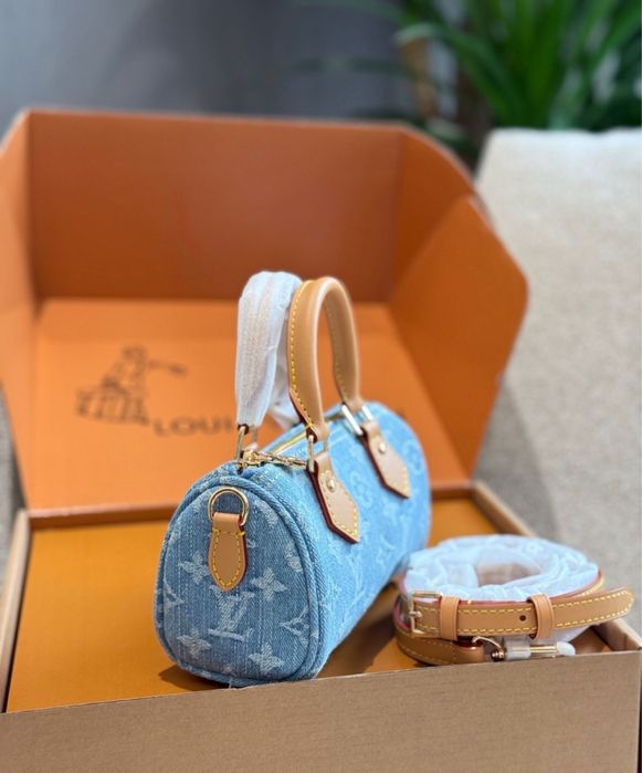Geanta Louis Vuitton speedy denim piele naurala pe stoc