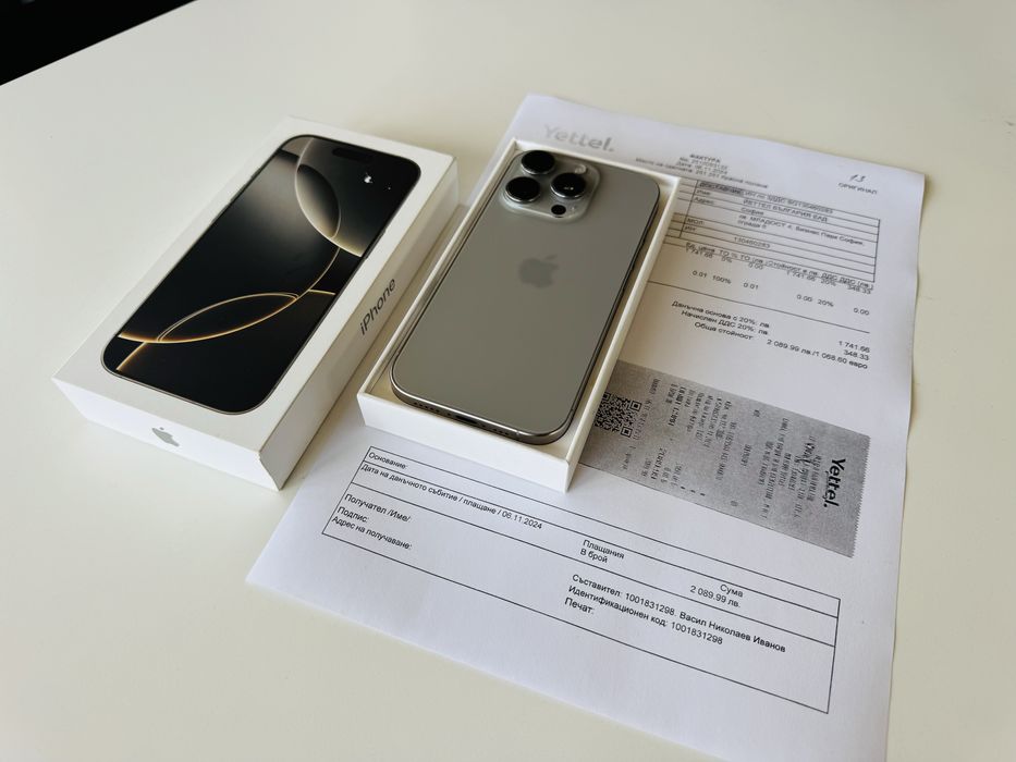 Iphone 16 Pro 128GB Natural Titanium 97% Battery 2г. Гаранция